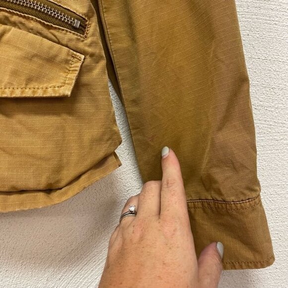 J. Crew Women Full Zip Classic Twill Chino Jacket 26994 100% Cotton Brown Size M - Picture 3 of 10